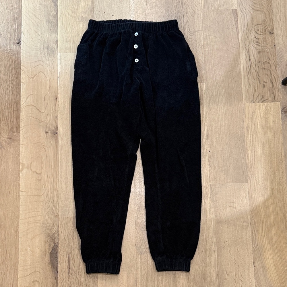 DONNI. Black Terrycloth Joggers